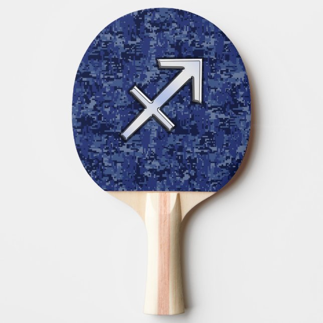 Pala De Ping Pong Sagittarius Zodiac Symbol NavyCamuflaje Digital (Anverso)