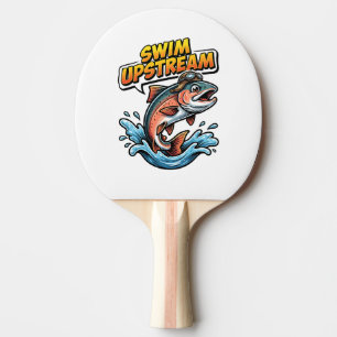 Pala De Ping Pong Salmón Nada Contracorriente Motivacional