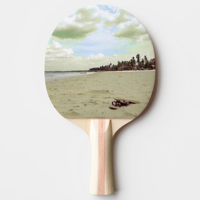 Pala De Ping Pong Sandalias en la playa tropical (Anverso)