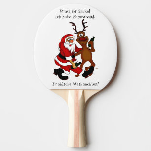 Pala De Ping Pong Santa Claus con alce - Navidades felices