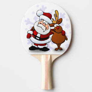 PALA DE PING PONG SANTA CLAUS Y RUDOLPH