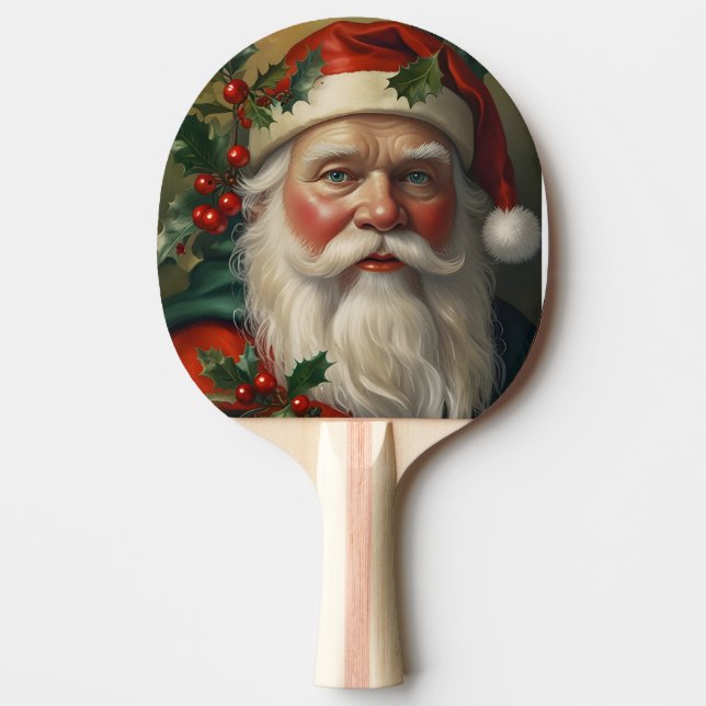 Pala De Ping Pong Santa con Mistletoe (Anverso)