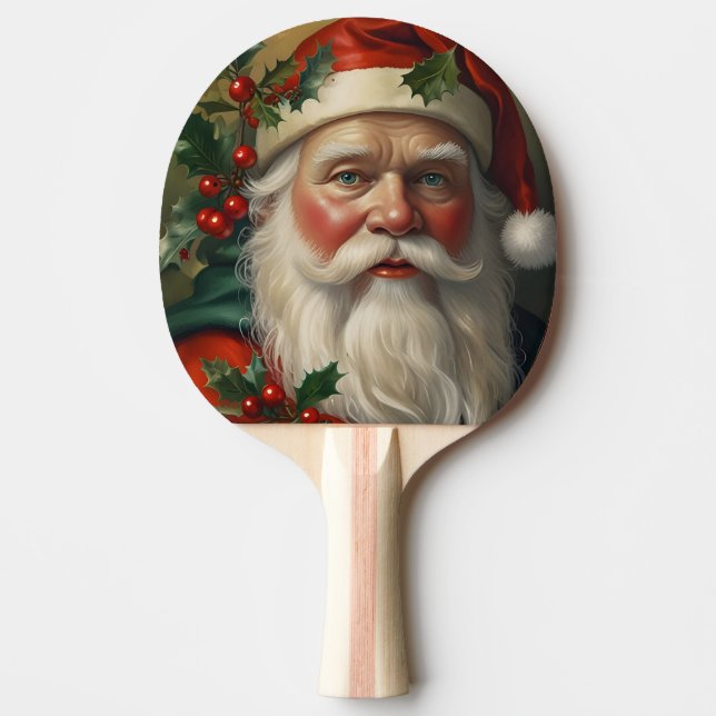 Pala De Ping Pong Santa con Mistletoe (Anverso)
