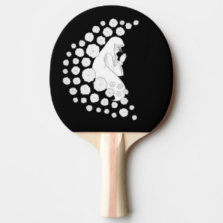 Pala De Ping Pong Santa María con rosas - blanco y negro -