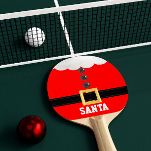 Pala De Ping Pong Santa Suit Funny Festividad Red Ping Pong Paddle