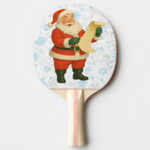 Pala De Ping Pong Santa vintage/retro alegre y festivo