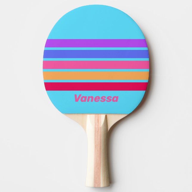 Pala De Ping Pong Sea Glass Across Striping with Name (Anverso)