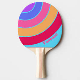 Pala De Ping Pong Sea Glass Circle Stripe with Name