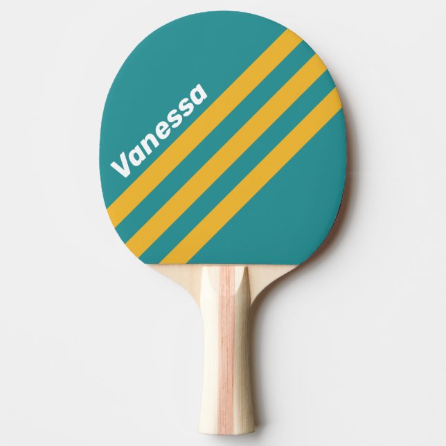Pala De Ping Pong Seashell Sunrise Angled Striping with Name (Anverso)