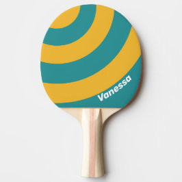 Pala De Ping Pong Seashell Sunrise Circle Stripe with Name