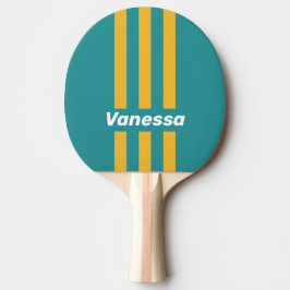 Pala De Ping Pong Seashell Sunrise Pin Stripes with Name