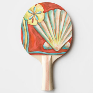 Pala De Ping Pong Seashells anaranjados rústicos