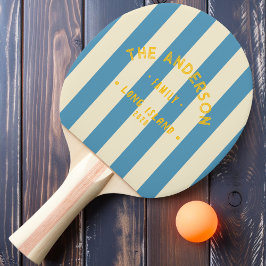 Pala De Ping Pong Seaside Aqua Splash Strip & Family Name