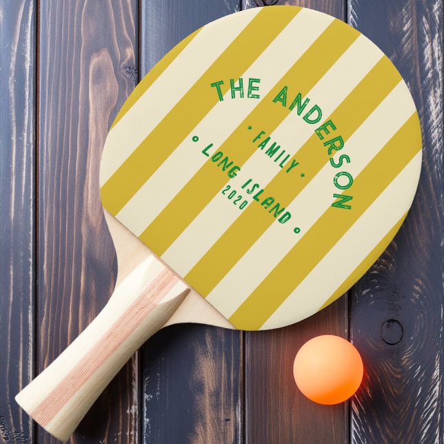 Pala De Ping Pong Seaside Burn Lemon Striping & Family Name (Subido por el creador)