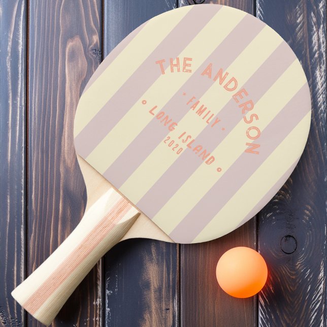 Pala De Ping Pong Seaside Lavender Kisping Striping & Family Name (Subido por el creador)