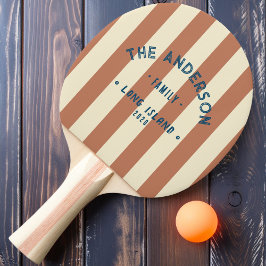 Pala De Ping Pong Seaside Pale Rosa Striping & Family Name
