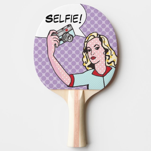 Pala De Ping Pong Selfie Comic Book Ping Pong Paddle (Anverso)
