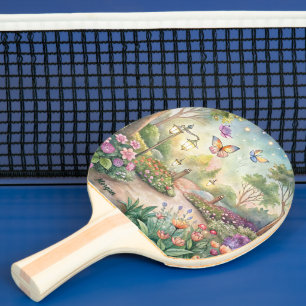 Pala De Ping Pong Sendero de jardín con mariposa de ensueño - Jardín