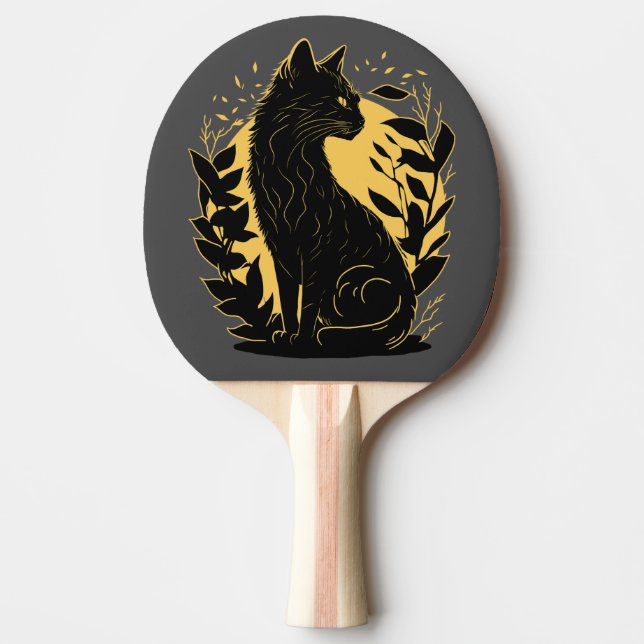 Pala De Ping Pong Sentando gato (Anverso)