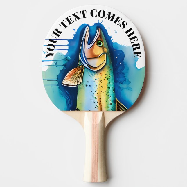 Pala De Ping Pong Serie de Acuarela: Trucha/Salmón (Anverso)