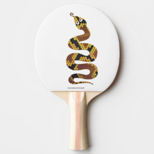 Pala De Ping Pong Serpiente Brown y silueta del oro