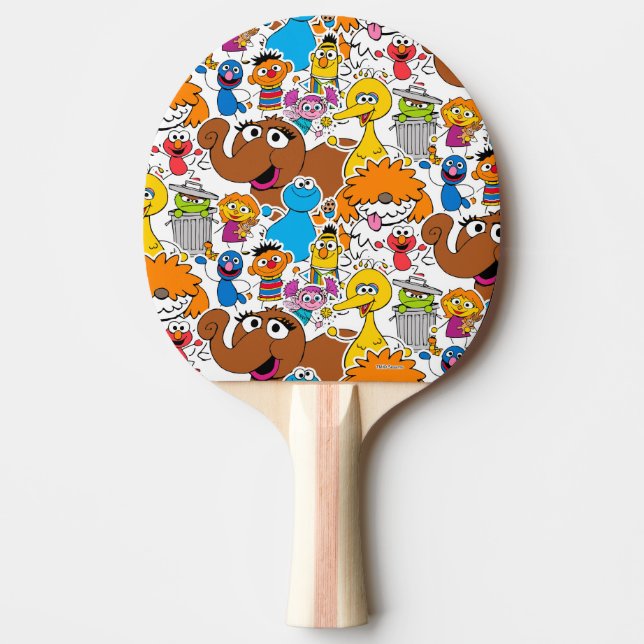 Pala De Ping Pong Sesame Street Pals Doodley Pattern (Anverso)
