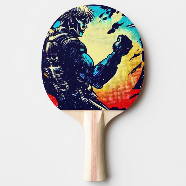 Pala De Ping Pong SF Anime Hero - Woodcut (2) (Anverso)