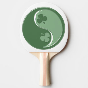 Pala De Ping Pong Shamrocas irlandeses Yin Yang y Frog