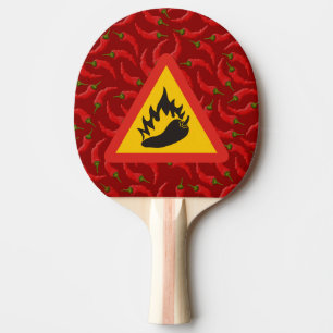 Pala De Ping Pong Signo de peligro de pimienta caliente