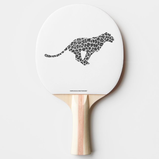 Pala De Ping Pong Silhouette de Gris y Gris claro Leopardo (Anverso)