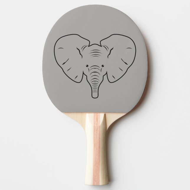 Pala De Ping Pong Silhouette facial elefante (Anverso)