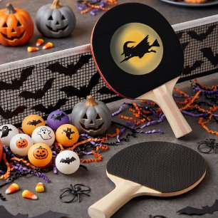 Pala De Ping Pong Silueta de Bruja Malvada Volando