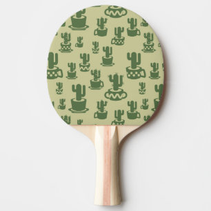 Pala De Ping Pong Silueta de cactus suculenta en tazas y macetas
