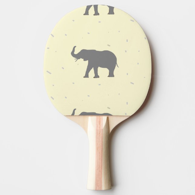 Pala De Ping Pong Silueta de elefante gris (Anverso)