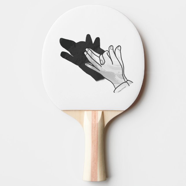 Pala De Ping Pong Silueta de Mano Lobo (Anverso)