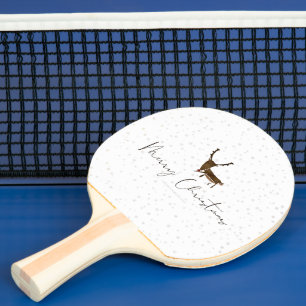 Pala De Ping Pong Silueta de reno de arte lineal de SlipperyJoe mini