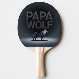Pala De Ping Pong Silueta personalizada de Papá Lobo Naturaleza