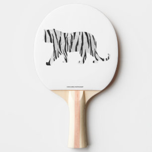 Pala De Ping Pong Silueta Tigre Blanco y Negro