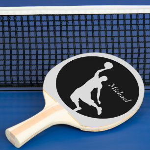 Pala De Ping Pong Silver Black Basketball Slam Dunk Personalizado