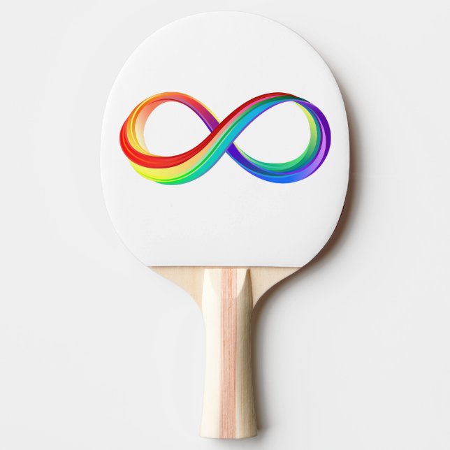 Pala De Ping Pong Símbolo infinito arcoiris en capas (Anverso)