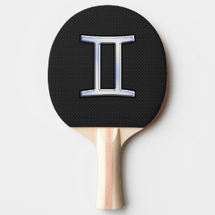 Pala De Ping Pong Símbolo moderno cromado como gemini zodiaco