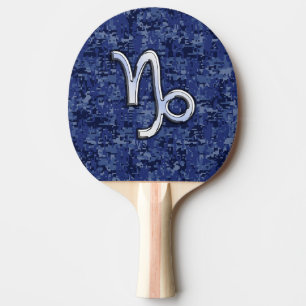 Pala De Ping Pong Símbolo zodiaco de Capricornio sobre camo digital