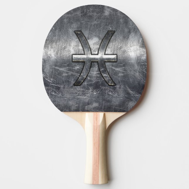 Pala De Ping Pong Símbolo zodiaco de Pisces en impresión de estilo d (Anverso)