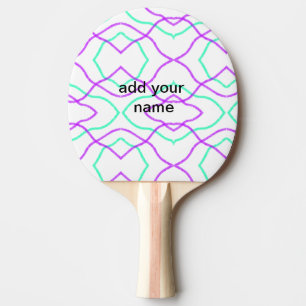 Pala De Ping Pong Simple acuarela rosa azul agregar nombre texto   