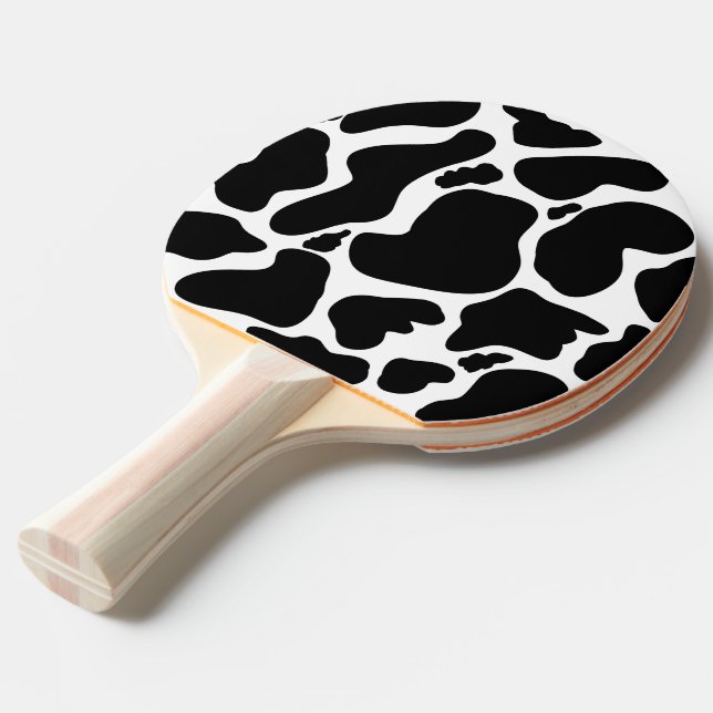 Pala De Ping Pong Simple Black Cow Spots Animal (Ángulo frontal)