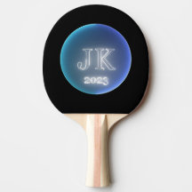 Simple Blue Retro Ping Pong Paddle JK 2023