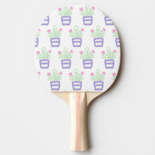 Pala De Ping Pong Simple cactus verde morado purpurina brillo person
