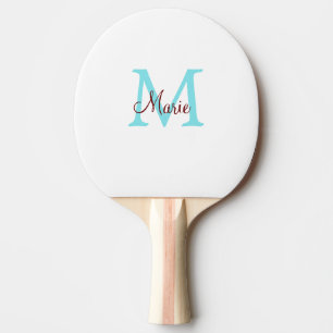 Pala De Ping Pong simple minimal añadir nombre monograma rosa rojo