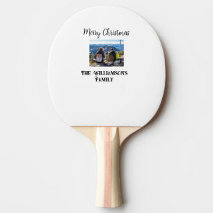 Pala De Ping Pong simple minimal feliz Navidad añadir nombre de fami