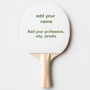 Pala De Ping Pong Simple minimal verde añade tu texto nombre foto pe